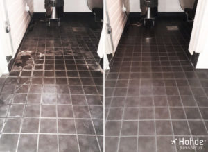 kylpyhuone ennen ja jälkeen käsittelyn